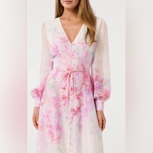 Ever New Floral Button-Down Midi Dress ( Zimmerman style)